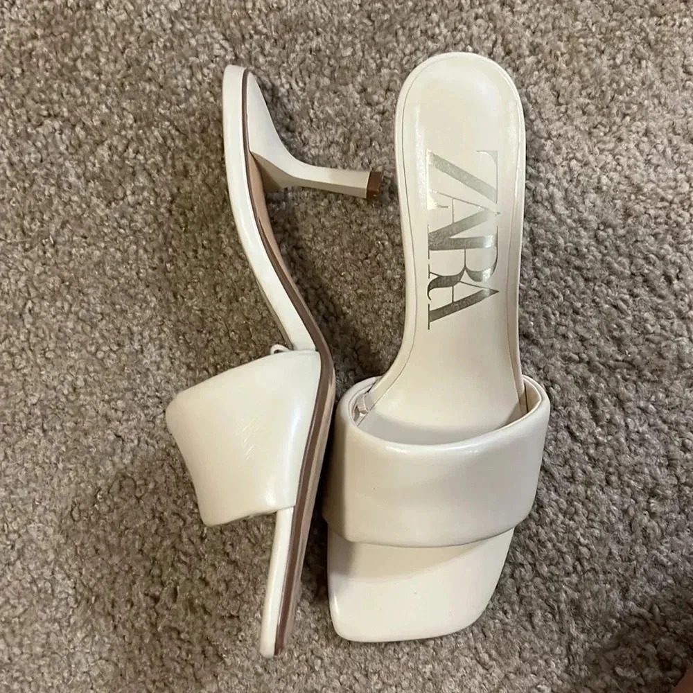 Zara leather heeled mules - Picture 2 of 3